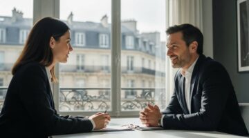 Entretien de recrutement stratégique pour un poste de DRH, illustrant l'évaluation des soft skills en entreprise.