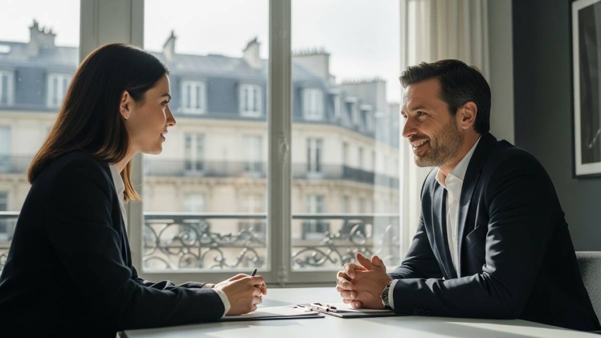 Entretien de recrutement stratégique pour un poste de DRH, illustrant l'évaluation des soft skills en entreprise.